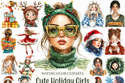 Cute Holiday Girls–Funny Christmas, an Illustration by Craft Nest (Thumbnail 1 of 6)