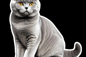 Cute British Shorthair cat clipart