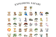 Watercolor Safari Animals Clipart, an Animal Illustration by savvy graphics & stock (Thumbnail 2 of 3)