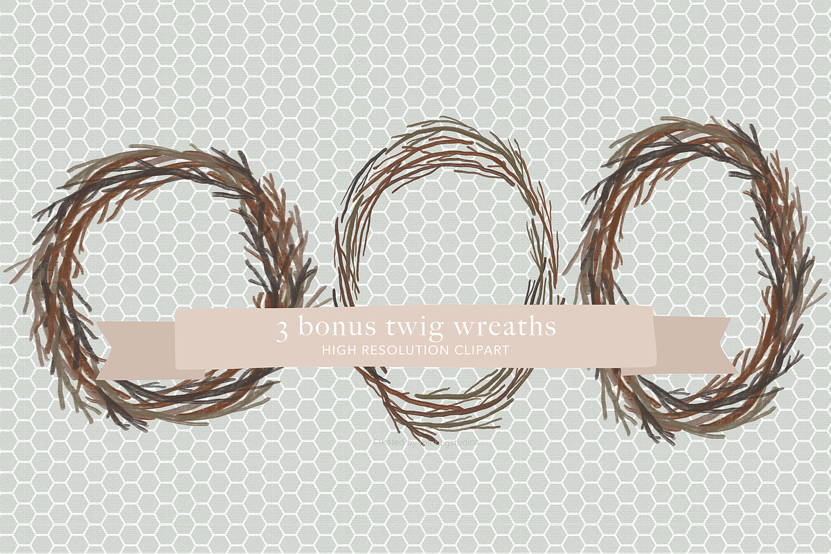 4 Twig Wreaths, PNG & Vector, an Object Graphic by michLg designs (Photo 2 of 3)