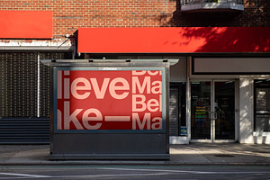 Outdoor shadow landscape ad mockup