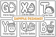Kawaii Foodie ABC Coloring Book, an Education Illustration by Craftsbeefy (Thumbnail 3 of 4)