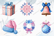 Pink and Blue Christmas Clipart, a Graphic by designcity5 (Thumbnail 3 of 5)