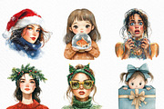 Cute Holiday Girls–Funny Christmas, an Illustration by Craft Nest (Thumbnail 4 of 6)