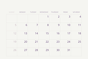 Purple Flora Wall Calendar For Print, a Stationery Template by DesignMarket (Thumbnail 4 of 5)
