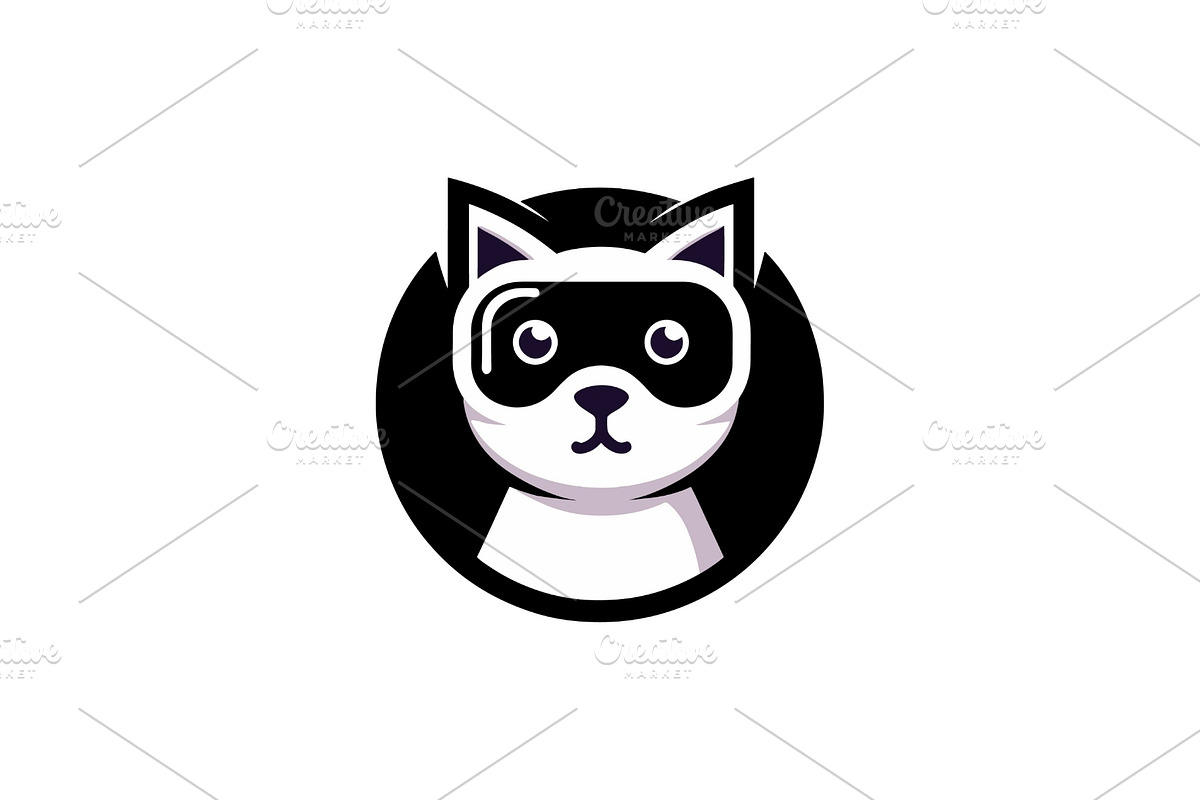 minimalist cat vr logo, a Branding & Logo Template by Zr, PROJECT