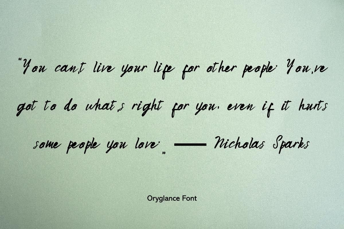 Oryglance Hand-Lettering Font, a Handwritten Font by ResumeFabs (Photo 6 of 7)