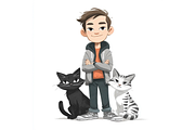 Prompt Cuddle Cats Clipart, a Decorative Illustration by Creative design (Thumbnail 3 of 7)