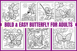 Bold & Easy Butterfly For Adults, an Animal Illustration by Coco Bloom