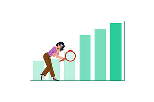 Businesswoman examining growth chart, a Finance Illustration by pikepicture