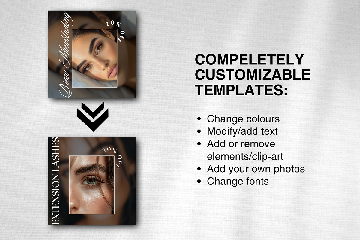 Instagram Templates for Brows, a Social Media Template by DesignsbyMariaStudio (Photo 4 of 10)