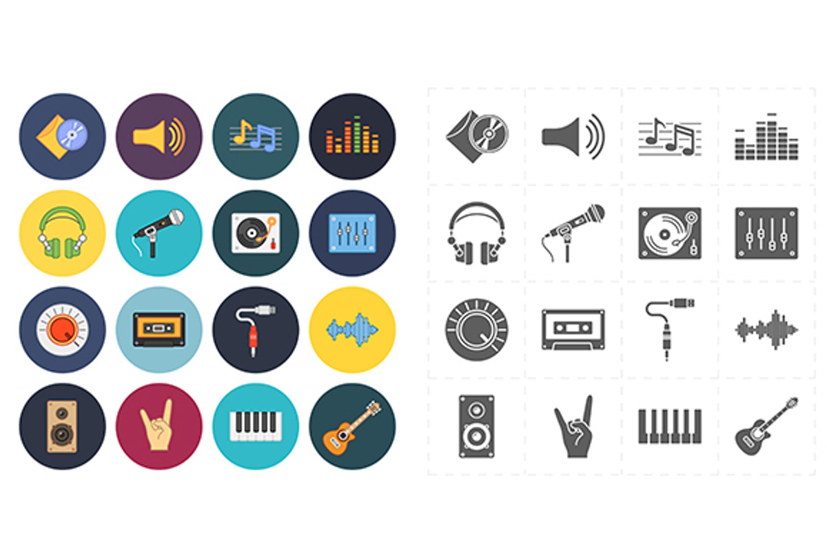 16 universal flat music icons, an Icon by Anton (Photo 2 of 4)