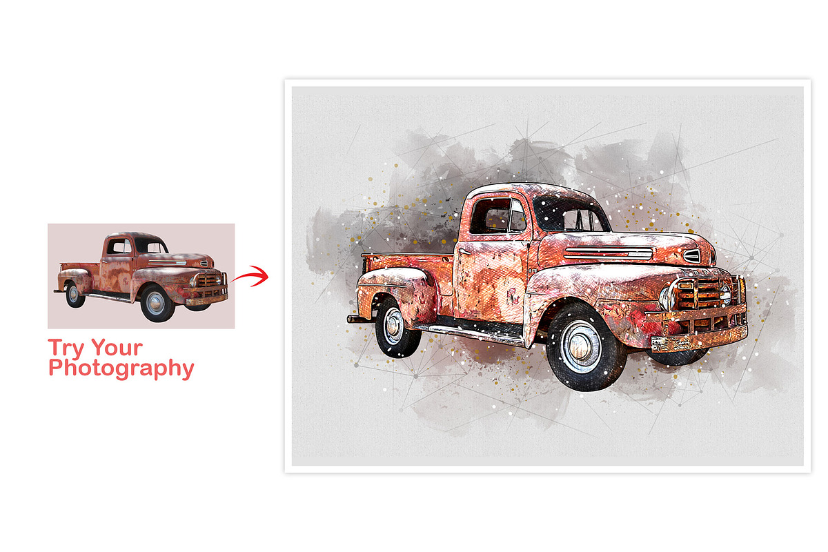 Car Watercolor Art Photo Effect, an Action Add-On by MRI STUDIO (Photo 6 of 15)