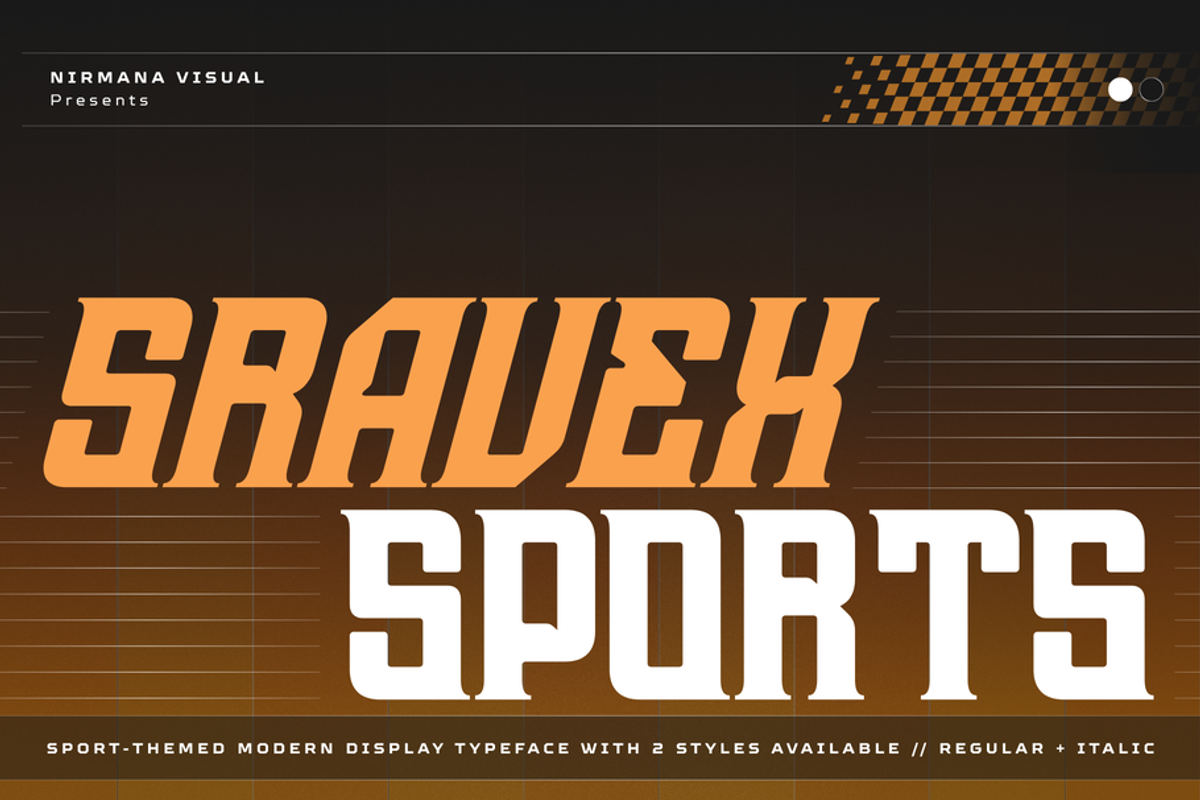 Sravex Sports - Modern Logo Font, a Serif Font by Nirmana Visual (Photo 1 of 12)