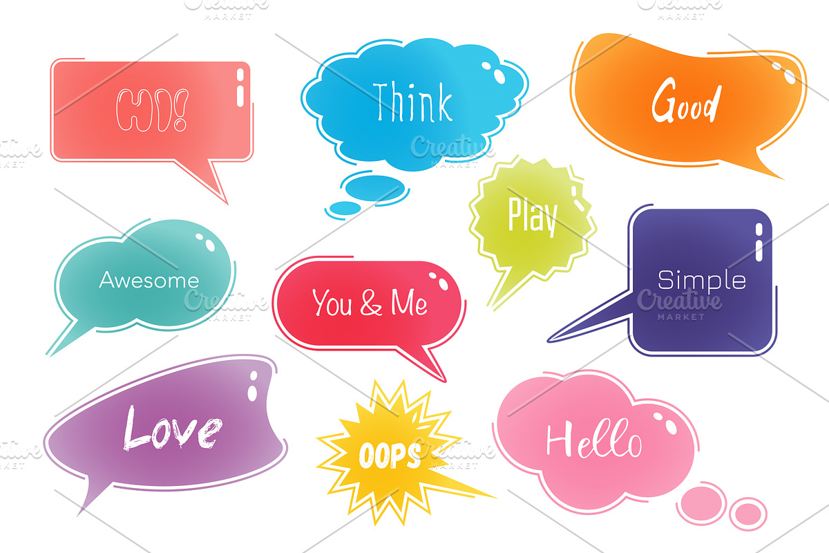 Speech Bubbles Set, a Templates & Theme by alexdndz
