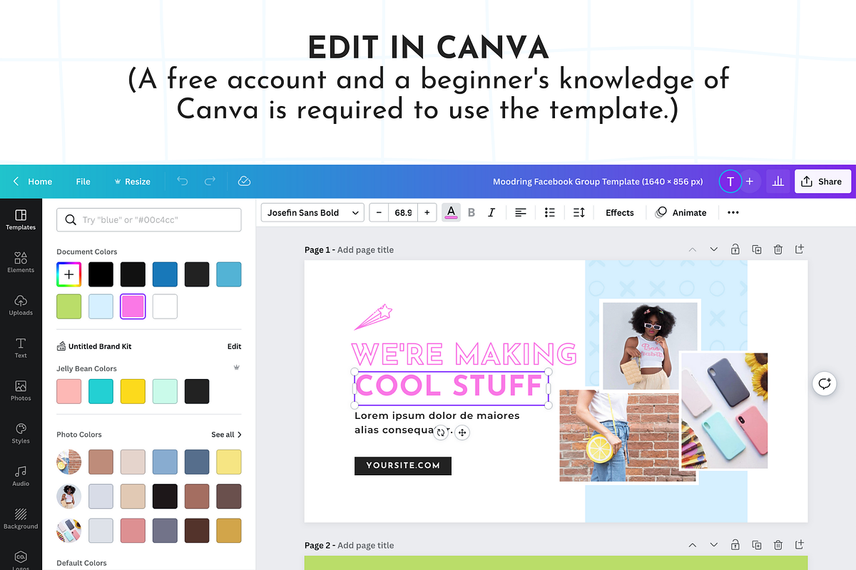 Facebook Template Bold Canva, a Social Media Template by ltsdesigns (Photo 5 of 5)