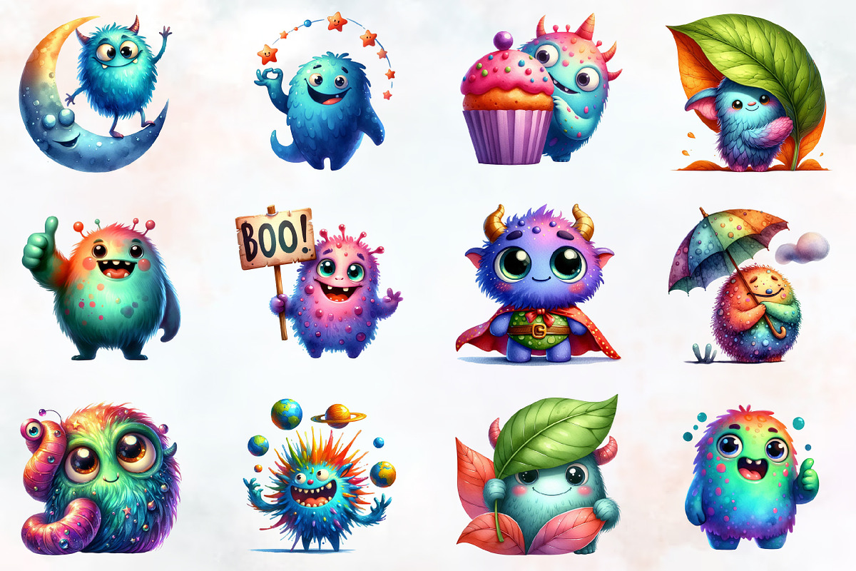 Cute Funny Monster Sublimation, a Seasonal Illustration by RobertsArt (Photo 2 of 7)