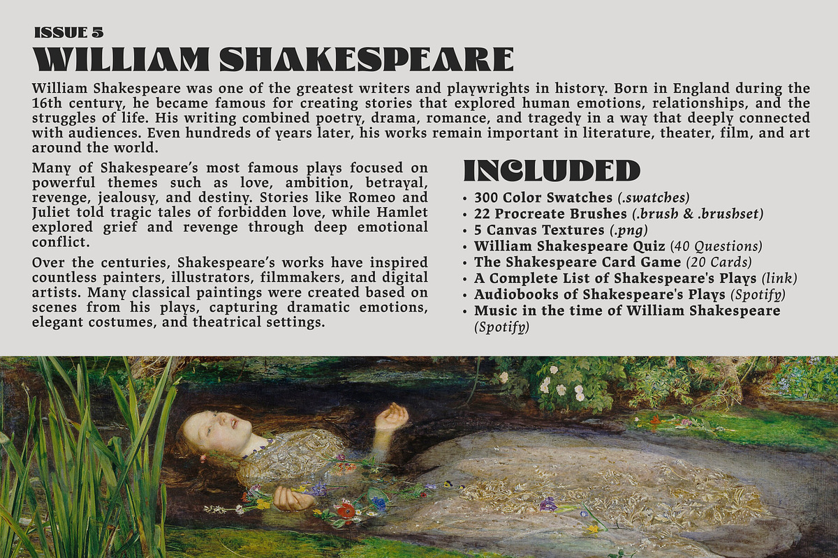 William Shakespeare Procreate Kit, a Brush Add-On by Digi Life (Photo 3 of 10)