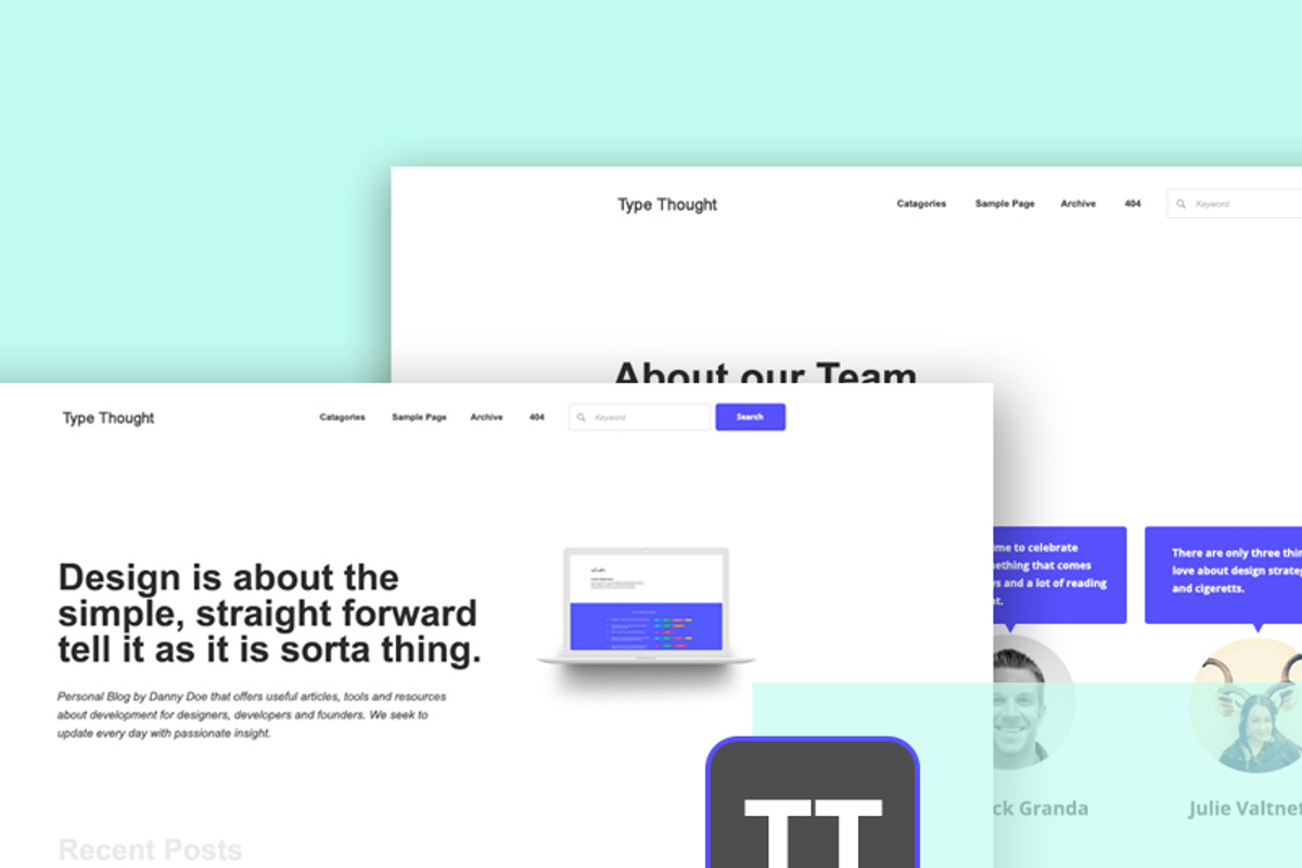 Type Thought WordPress Theme, a WordPress Template by Pixel Co. (Photo 1 of 7)