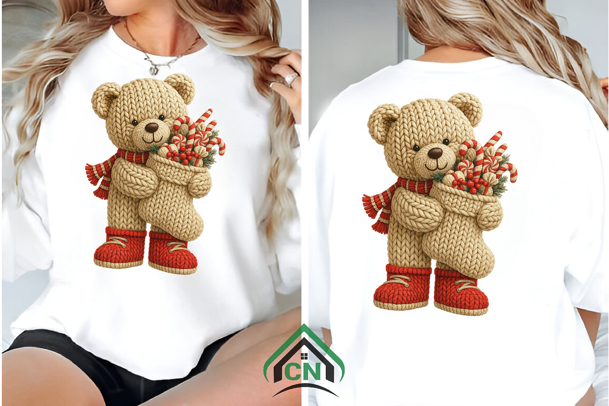 Knitted Christmas Teddy Bear Png, an Illustration by Craft Nest (Photo 5 of 6)