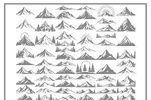 Mountain Landscape Vector Set, a Texture Illustration by CarWrap design