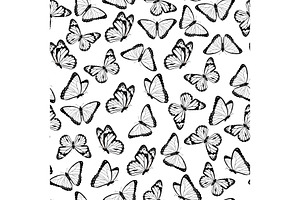 Flying Butterflies Seamless Pattern