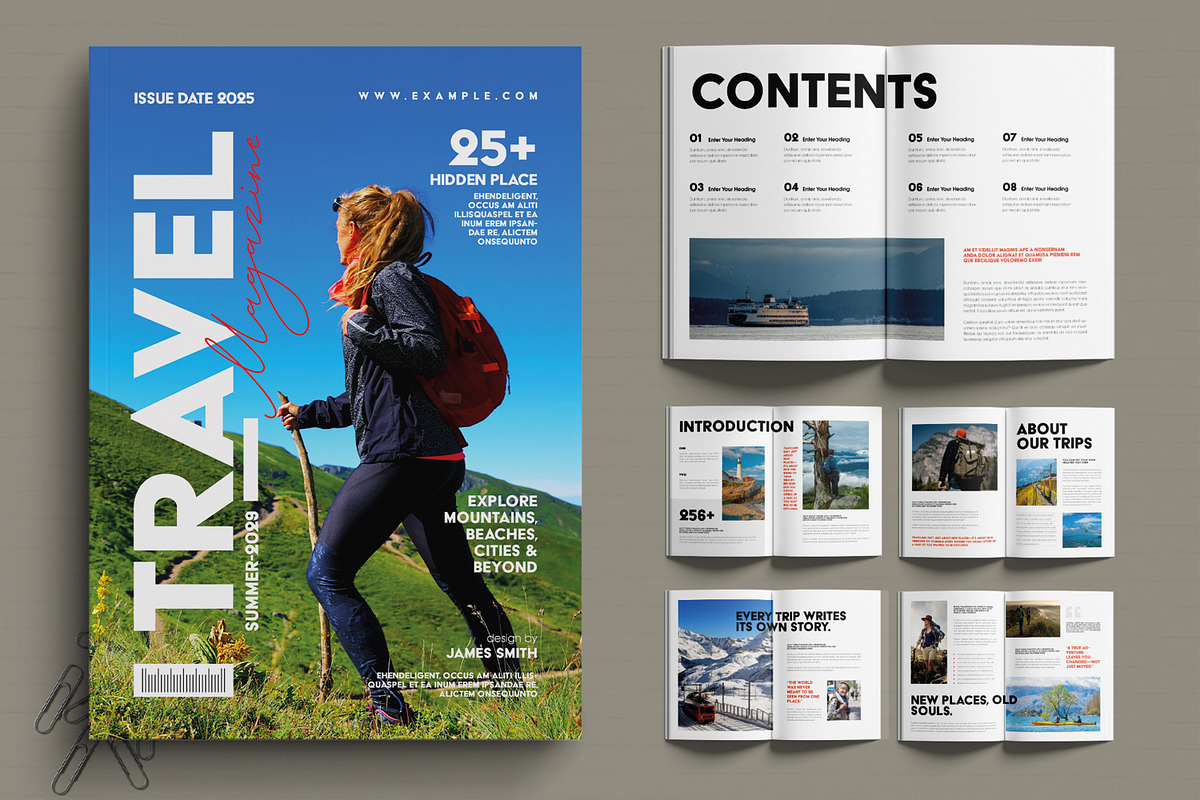 Modern Travel Magazine Layout