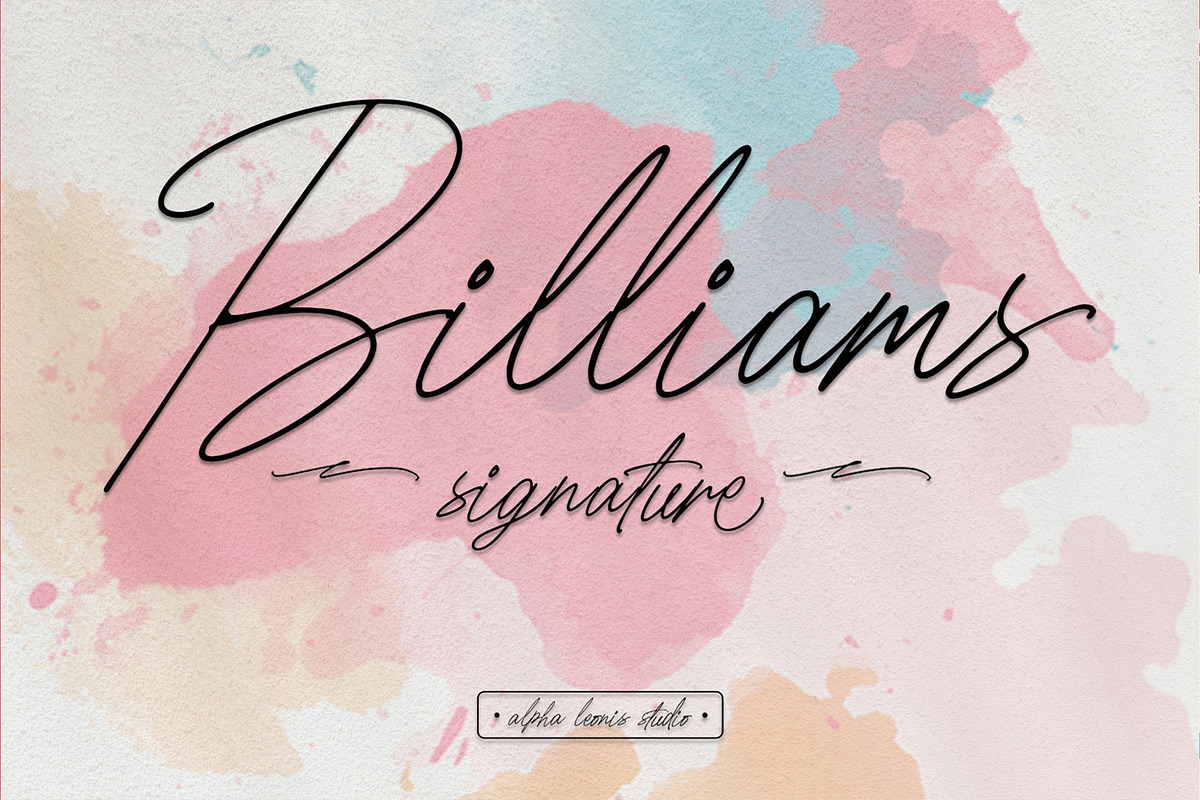 Billiams - Handwritten Font, a Script Font by Alphaleonis_std (Photo 1 of 9)