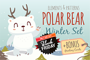 SALE! Polar Bear Winter Set, an Animal Illustration by SunnyWS (Thumbnail 1 of 9)
