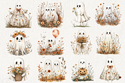 Vintage Fall Ghost Clipart, an Illustration by NadiaTheronArt (Thumbnail 2 of 5)