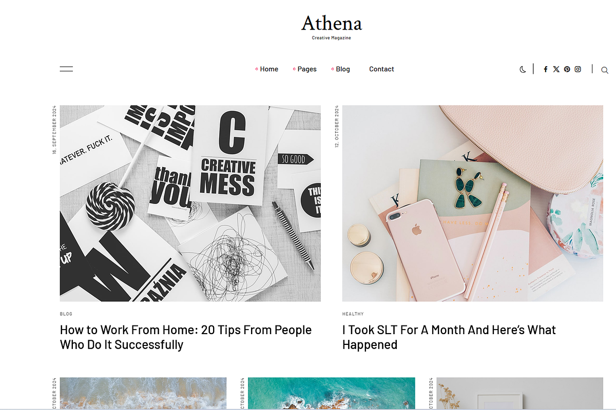 Athena- Minimal Blog NextJS Template, a React Template by AliThemes (Photo 3 of 4)
