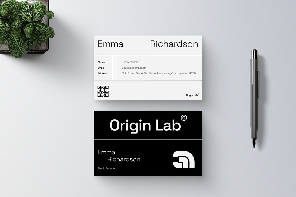 Monochrome Business Card, a Business Card Template by Annora Studio (Photo 4 of 6)