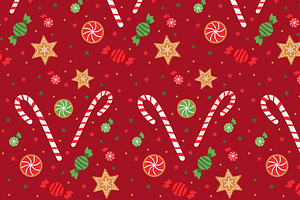 Christmas Candy and Cookie Pattern, a Texture Illustration by JYa_Design