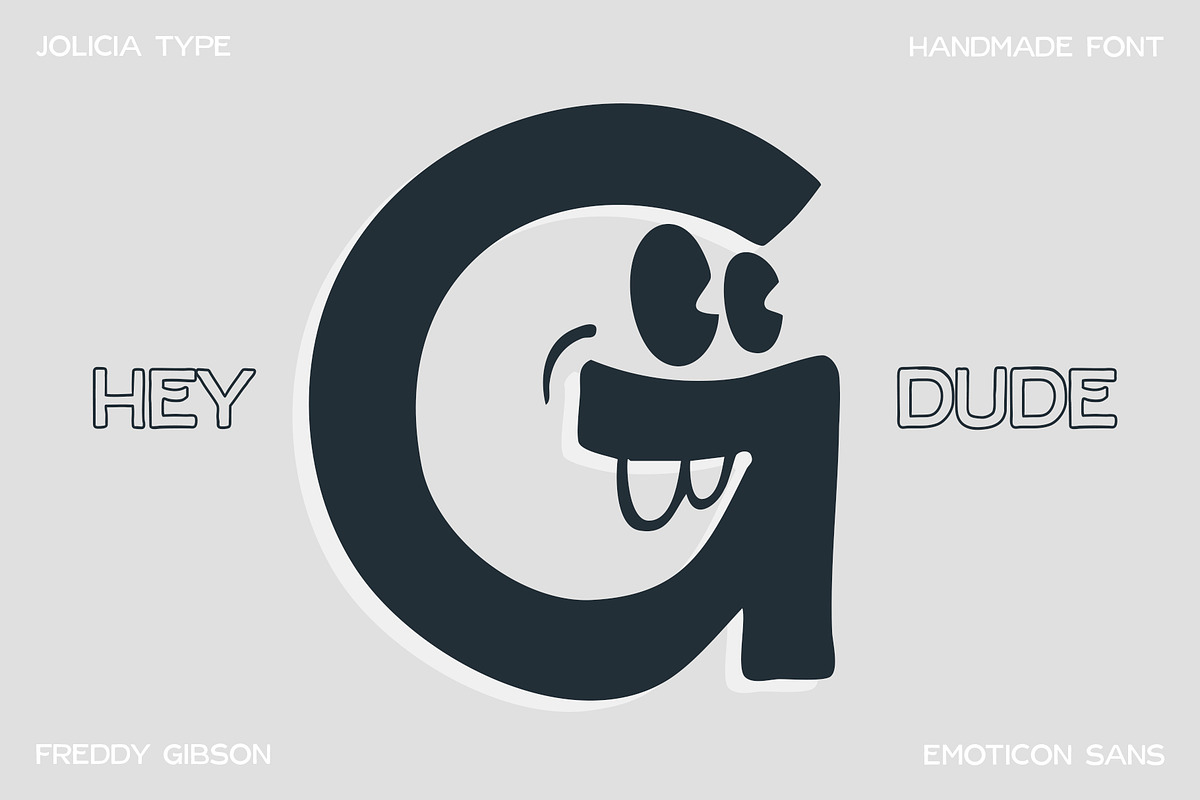 Freddy Gibson | Handmade Emoji Font, a Sans Serif Font by Jolicia Type (Photo 12 of 15)