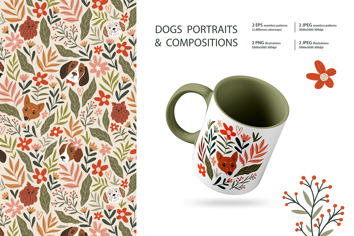 DOG PORTRAITS & COMPOSITIONS, a Pattern Graphic by Alenkakarabanova (Photo 5 of 5)