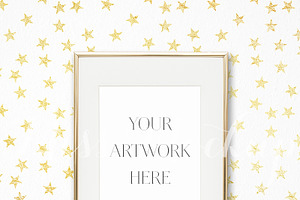 Gold Frame Mockup Stars