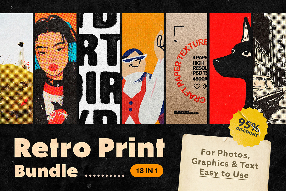 Retro Print Bundle, a Layer Style Add-On by pixelbuddha.net (Photo 1 of 21)