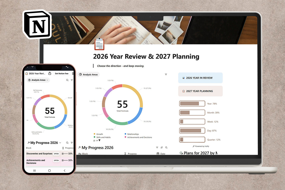 2026 Review & 2027 Planner Template, a Presentation Template by PSD templates and Photos (Photo 2 of 8)