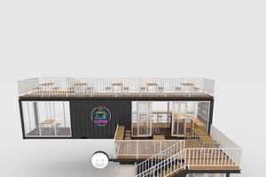 3D Model Container Cafe 8