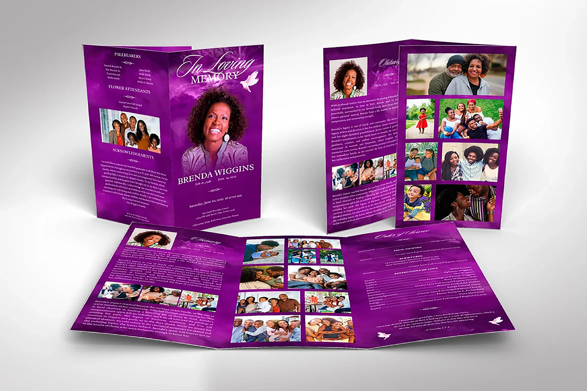 Purple Memories Tabloid Trifold Fune, a Brochure Template by Four C Graphic (Photo 3 of 10)