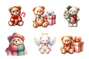 Christmas Teddy Bear Clipart, an Illustration by Design Market (Thumbnail 2 of 5)