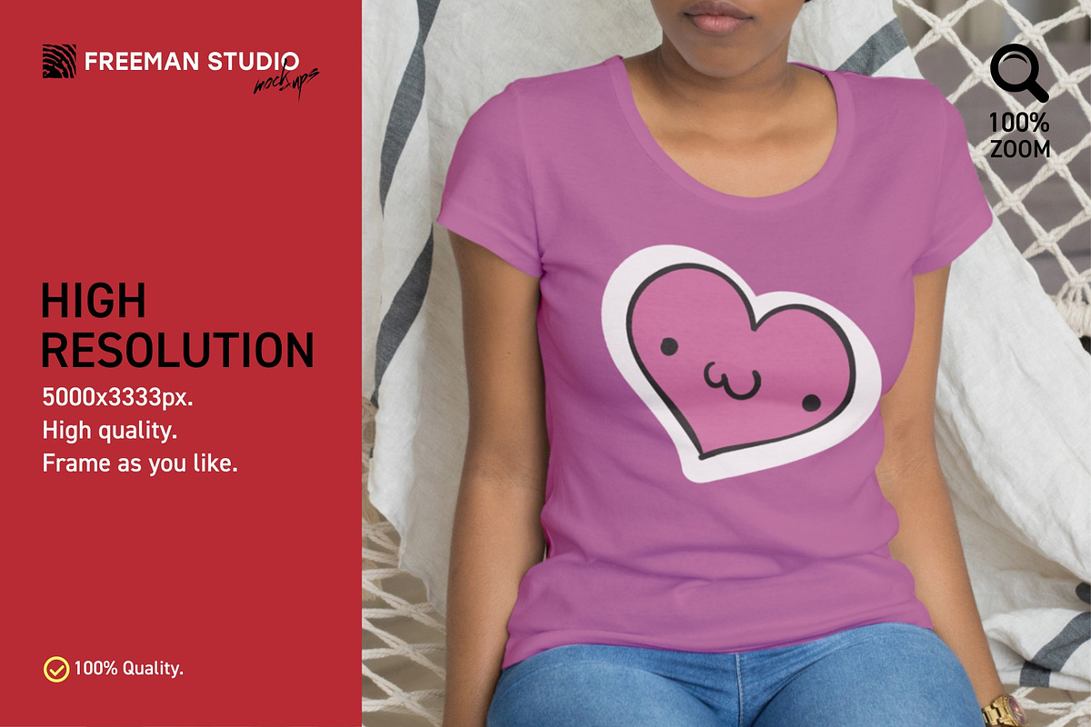 African Girl T-Shirt Mock-Up Set, a Shirt Mockup by Freeman Studio (Photo 3 of 14)