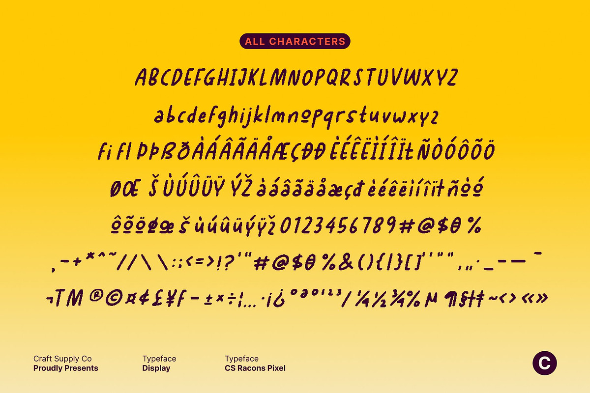 CS Racons Pixel, a Handwritten Font by Craft Supply Co. (Photo 8 of 8)