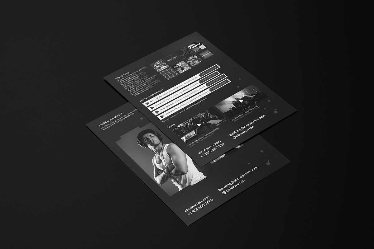 Dark DJ Press Kit / EPK Template, a Resume Template by vinyljunkie (Photo 7 of 8)