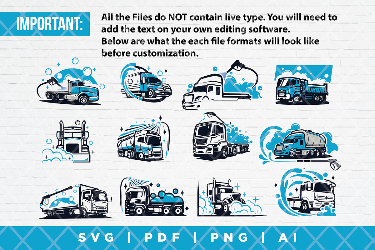 12 Truck washing logo bundle, a Branding & Logo Template by Guavanaboy (Photo 2 of 3)