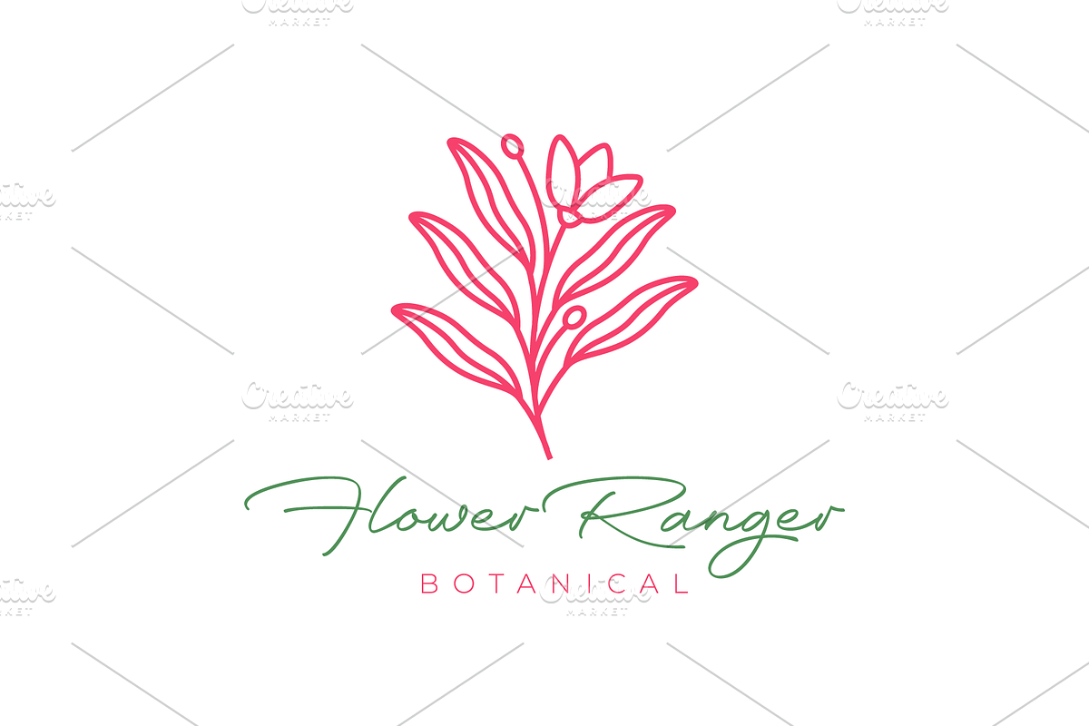 botanical boho flower line logo, a Branding & Logo Template by devastd