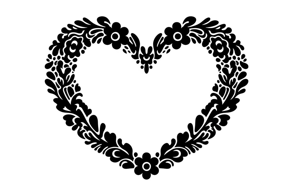 Floral Heart Frame Silhouette Pack, an Illustration by Artivon (Photo 24 of 49)