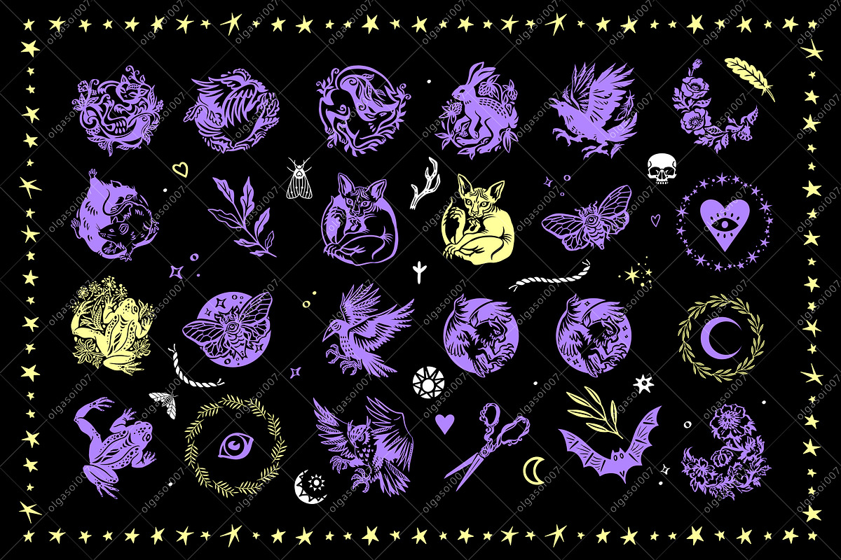 Witch's familiars. Magical Pets, an Animal Illustration by OlgaSoi007 (Photo 4 of 10)