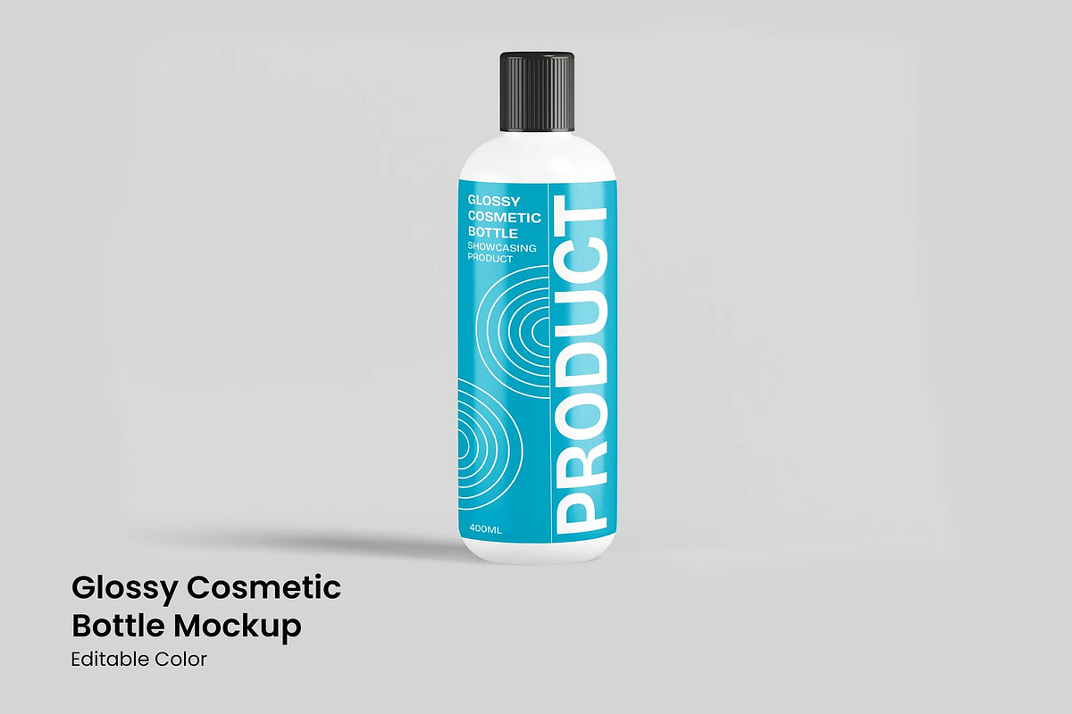 Glossy Cosmetic Bottle Mockup, a Packaging Mockup by renderstockmarket