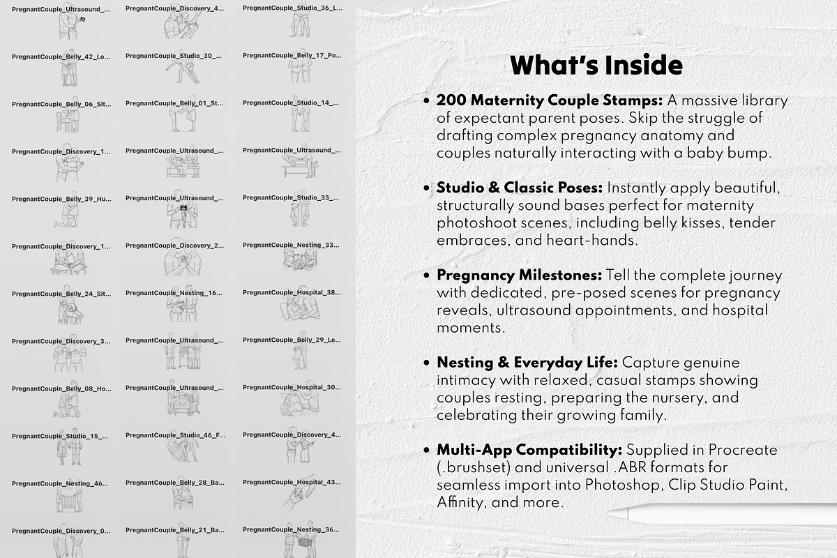 Mom & Dad To Be, Pregnant Stamps, a Brush Add-On by Selentaori Studio (Photo 4 of 12)